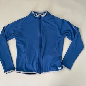 Pearl Izumi Cycling Jacket Women Large Blue Black Back-Pockets Zip Front Stretch